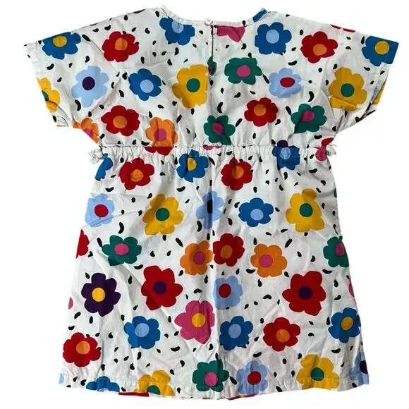 Hanna Andersson Colorful Floral Daisy Short Sleeve Dress Size 140 - Picture 2 of 6
